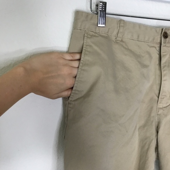 Mens Claiborne Khaki Flat Front Shorts - Picture 4 of 5